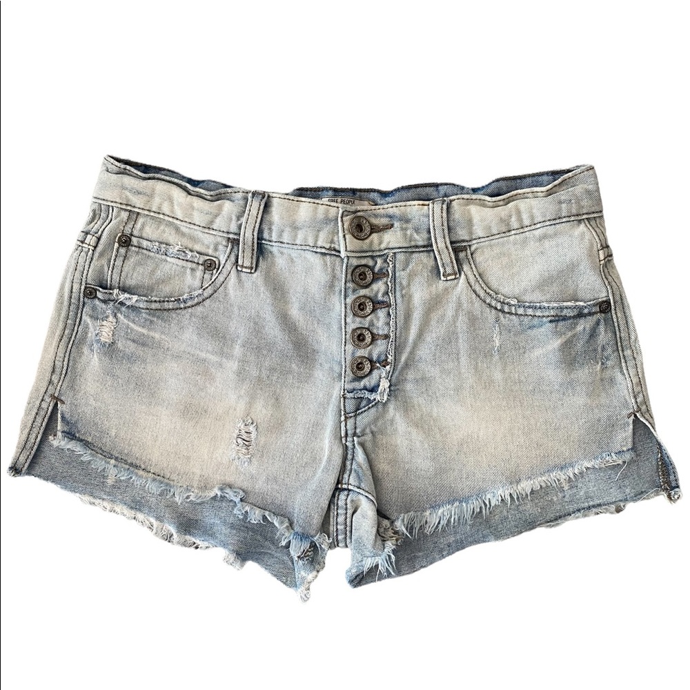 Free people cut off low rise denim Jean shorts 24